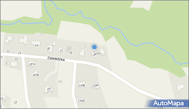 Zawada, Zawada, 1F, mapa Zawada