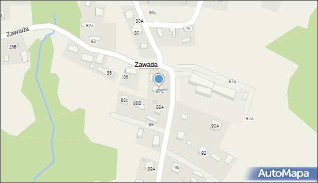 Zawada, Zawada, 87C, mapa Zawada