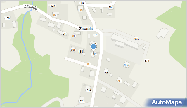 Zawada, Zawada, 88A, mapa Zawada