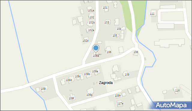 Zawada, Zawada, 106a, mapa Zawada