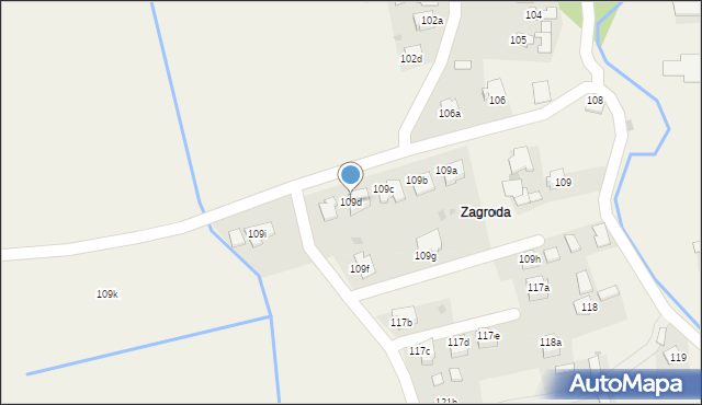 Zawada, Zawada, 109d, mapa Zawada