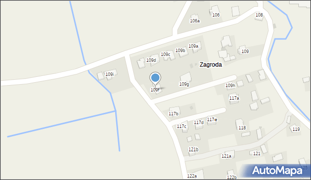 Zawada, Zawada, 109f, mapa Zawada