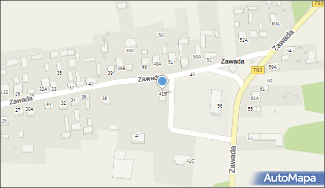 Zawada, Zawada, 41B, mapa Zawada