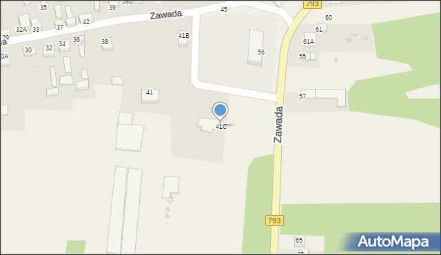 Zawada, Zawada, 41C, mapa Zawada