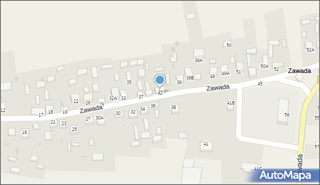 Zawada, Zawada, 42, mapa Zawada