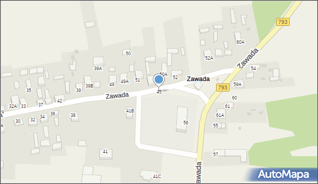 Zawada, Zawada, 45, mapa Zawada