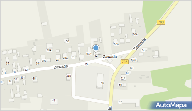 Zawada, Zawada, 52, mapa Zawada