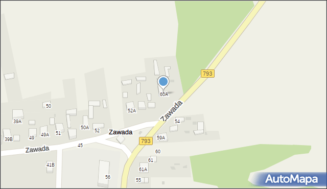 Zawada, Zawada, 60A, mapa Zawada