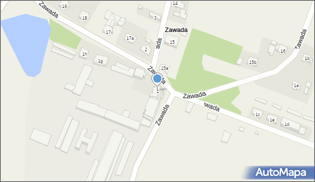 Zawada, Zawada, 1, mapa Zawada