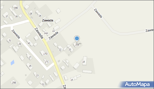 Zawada, Zawada, 20a, mapa Zawada
