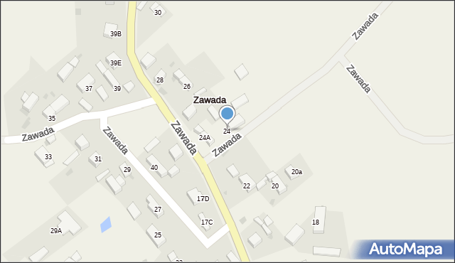 Zawada, Zawada, 24, mapa Zawada