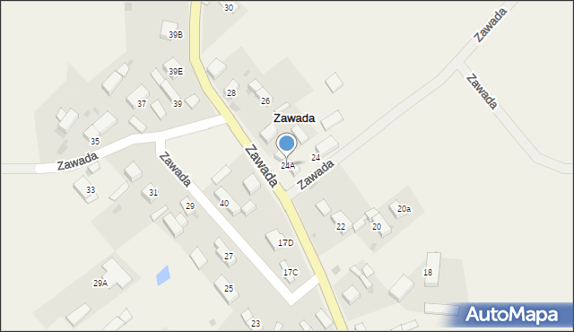 Zawada, Zawada, 24A, mapa Zawada