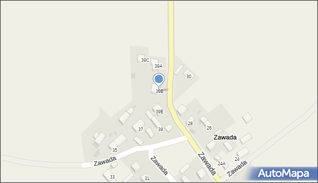 Zawada, Zawada, 39B, mapa Zawada
