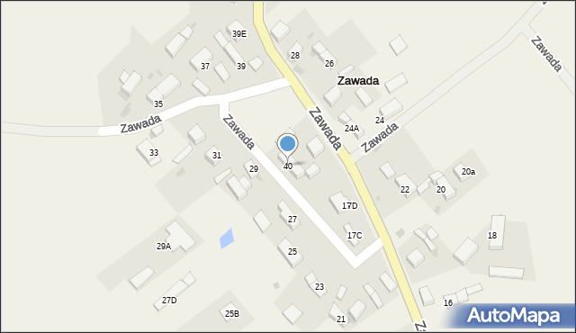 Zawada, Zawada, 40, mapa Zawada