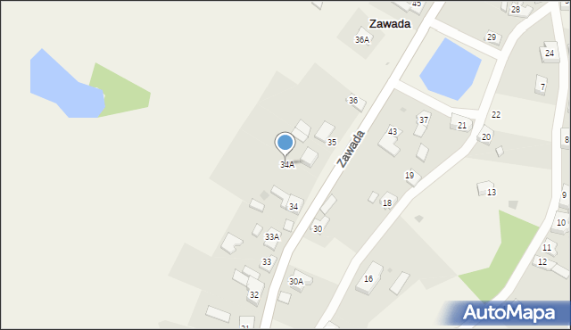 Zawada, Zawada, 34A, mapa Zawada