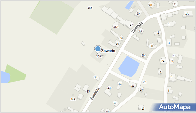 Zawada, Zawada, 36A, mapa Zawada