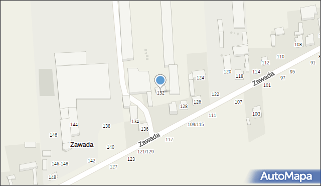 Zawada, Zawada, 132, mapa Zawada