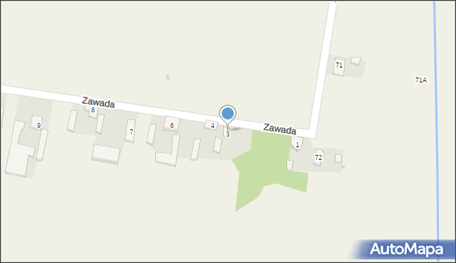 Zawada, Zawada, 3, mapa Zawada