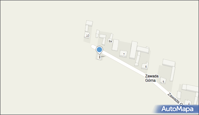 Zawada, Zawada Górna, 8, mapa Zawada