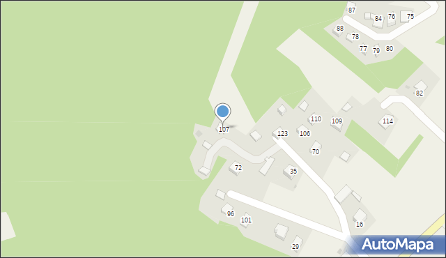 Zawada Lanckorońska, Zawada Lanckorońska, 107, mapa Zawada Lanckorońska