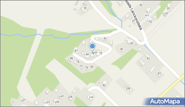 Zawada Lanckorońska, Zawada Lanckorońska, 76, mapa Zawada Lanckorońska