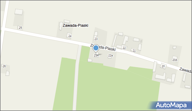 Zawada-Piaski, Zawada-Piaski, 23A, mapa Zawada-Piaski