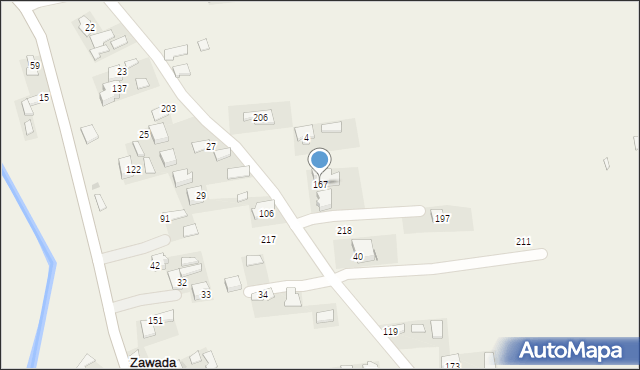Zawada Uszewska, Zawada Uszewska, 167, mapa Zawada Uszewska