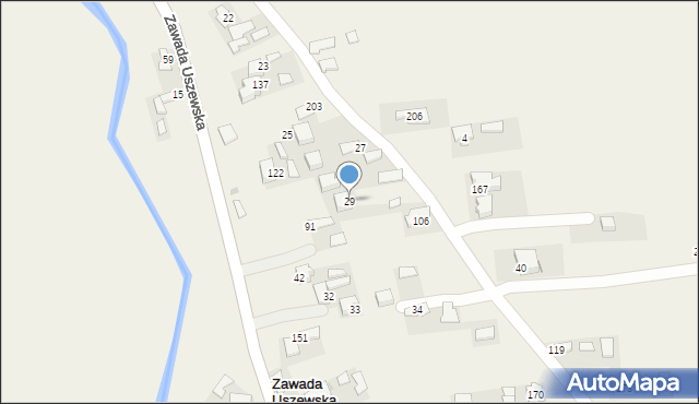 Zawada Uszewska, Zawada Uszewska, 29, mapa Zawada Uszewska