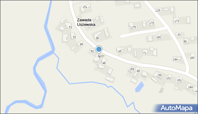 Zawada Uszewska, Zawada Uszewska, 78, mapa Zawada Uszewska