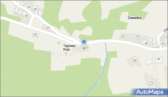 Zawadka, Zawadka, 69, mapa Zawadka