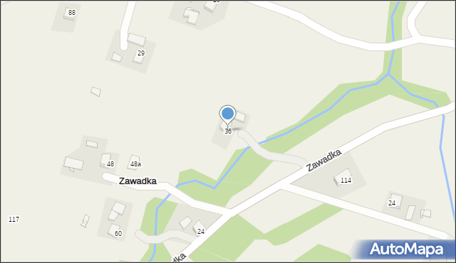Zawadka, Zawadka, 36, mapa Zawadka