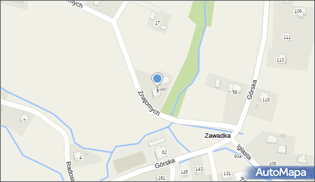 Zawadka, Zawadka, 17a, mapa Zawadka