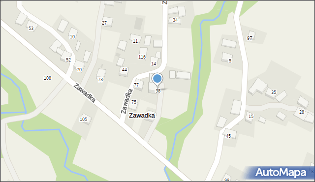 Zawadka, Zawadka, 38, mapa Zawadka