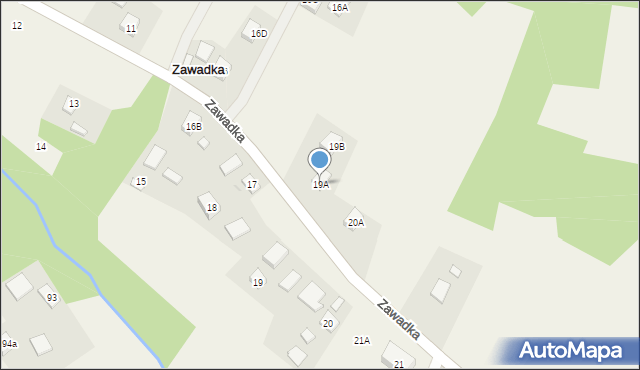 Zawadka, Zawadka, 19A, mapa Zawadka