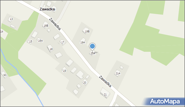 Zawadka, Zawadka, 20A, mapa Zawadka