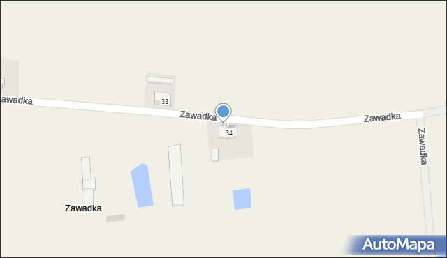 Zawadka, Zawadka, 34a, mapa Zawadka