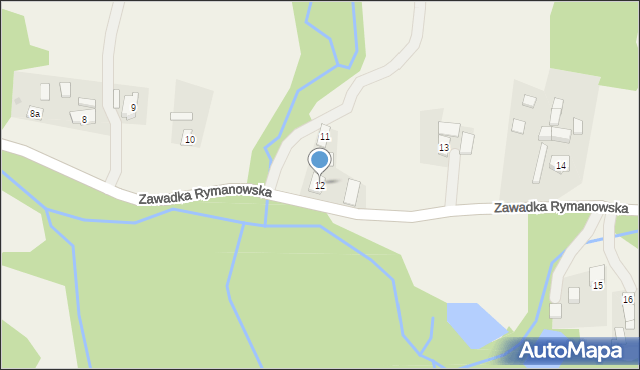 Zawadka Rymanowska, Zawadka Rymanowska, 12, mapa Zawadka Rymanowska