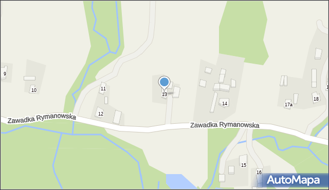 Zawadka Rymanowska, Zawadka Rymanowska, 13, mapa Zawadka Rymanowska