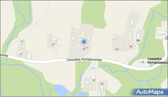 Zawadka Rymanowska, Zawadka Rymanowska, 14, mapa Zawadka Rymanowska