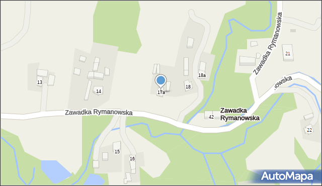 Zawadka Rymanowska, Zawadka Rymanowska, 17a, mapa Zawadka Rymanowska