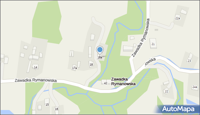 Zawadka Rymanowska, Zawadka Rymanowska, 18a, mapa Zawadka Rymanowska