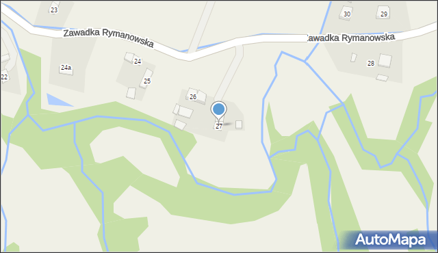 Zawadka Rymanowska, Zawadka Rymanowska, 27, mapa Zawadka Rymanowska