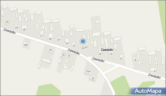 Zawadki, Zawadki, 11, mapa Zawadki