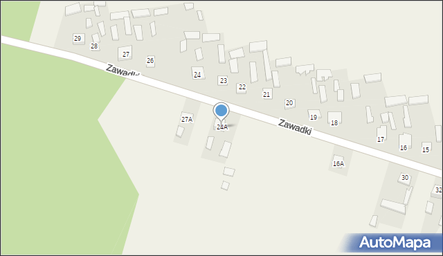 Zawadki, Zawadki, 24A, mapa Zawadki