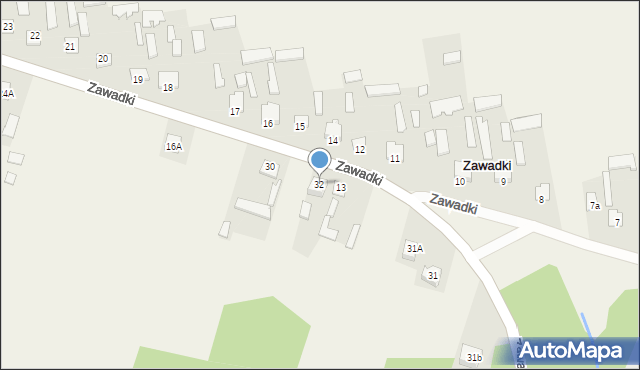 Zawadki, Zawadki, 32, mapa Zawadki