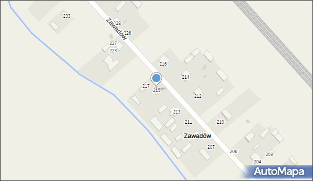 Zawadów, Zawadów, 215, mapa Zawadów