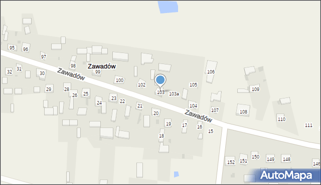 Zawadów, Zawadów, 103, mapa Zawadów