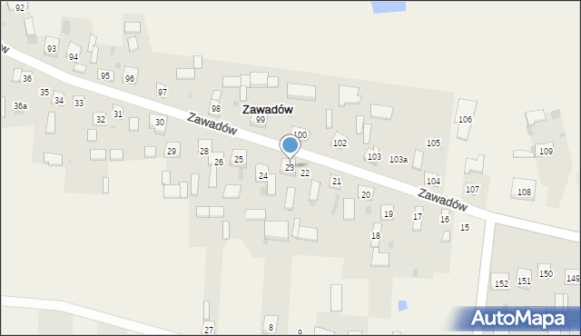 Zawadów, Zawadów, 23, mapa Zawadów