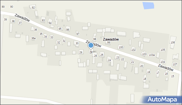 Zawadów, Zawadów, 28, mapa Zawadów