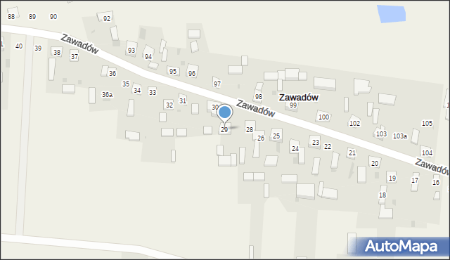 Zawadów, Zawadów, 29, mapa Zawadów